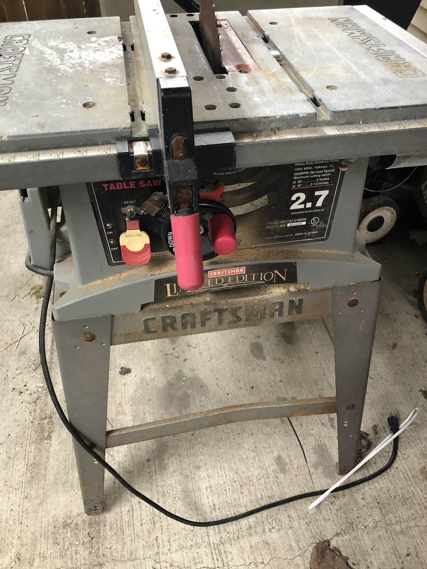 10 inch Craftsman table saw limited edition