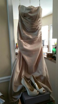 Prom Champagne Dress with Jennifer Lopez shoes