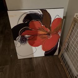 Red Flower Canvas Painting