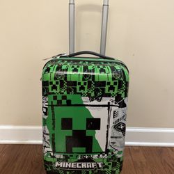 🌍🎮 Bioworld Minecraft Suitcase - Carry-On Rolling Hard Shell (20”)