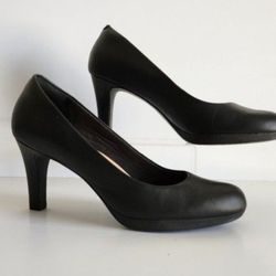 Clark's  Ambur Joy Women's 10M Black Leather Pumps Heels