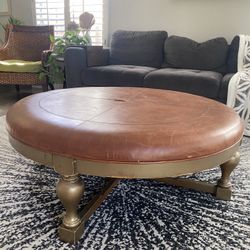 Leather Ottoman/Coffee Table 