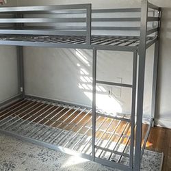 Full Size Bunk Bed (Silver) with  2 Full Mattresses 