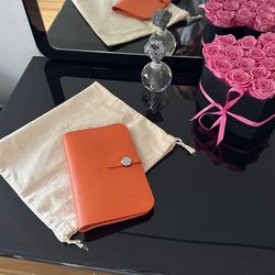🔥🔥🔥Leather Wallet / Clutch apricot colour (2 pc)