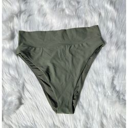 Aerie NWOT Green High Cut Cheeky Bikini Bottom Large 