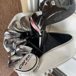 Nice Complete Ladies Golf Set (RH)Taylormade Driver,fairway Wood And Cleveland Set (4,5,6,7,8,9,P And D(sand Wedge//new Grip)with Taylormade Putter 