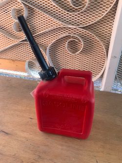 Red Plastic Gasoline Can with Spout