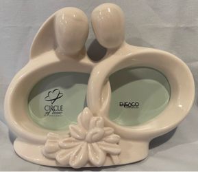 Enesco Circle of Love Ceramic Double Photo Frame