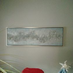 Silver Framed Textured Wall Art