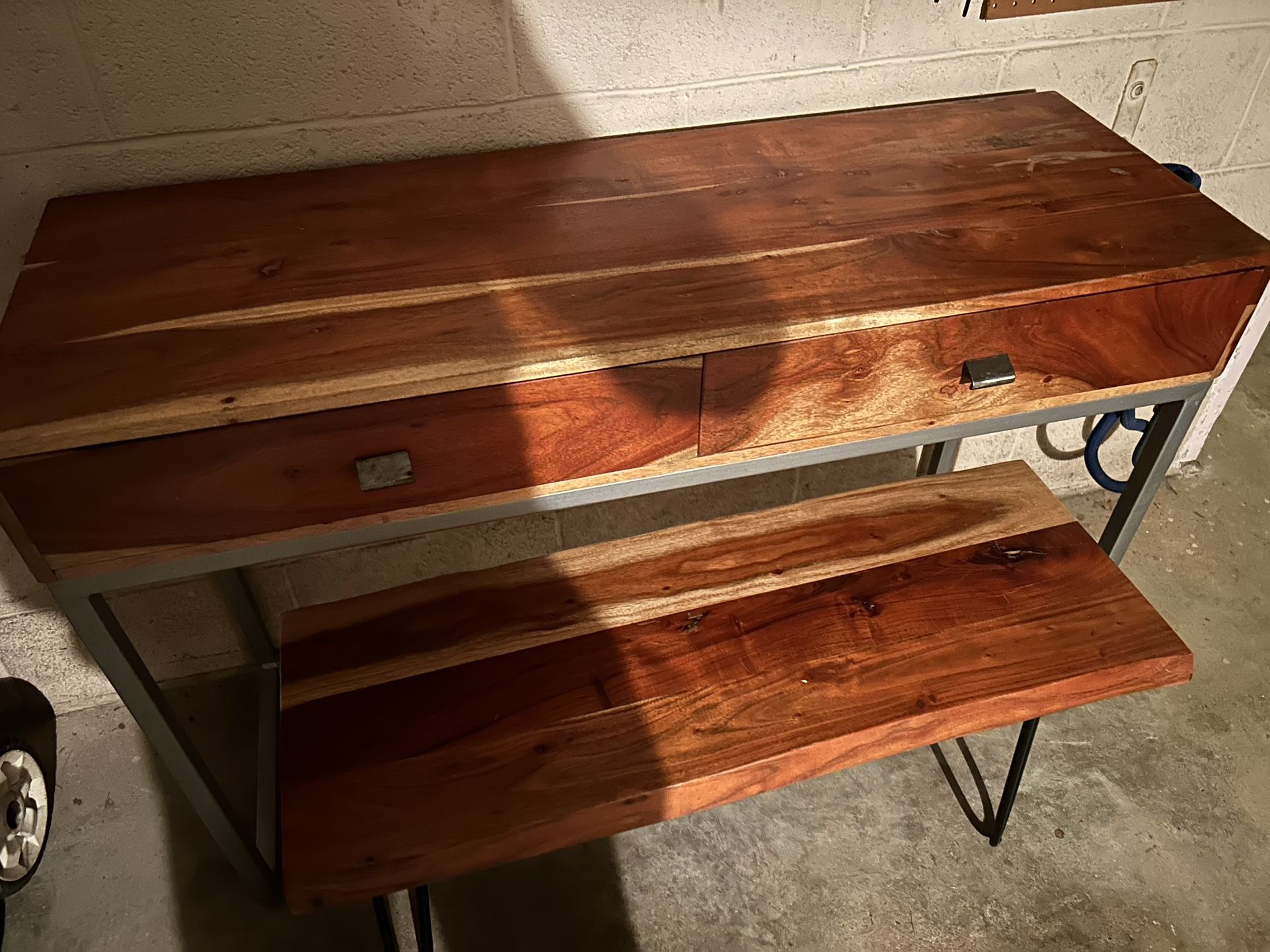 Beautiful Hardwood desk and bench