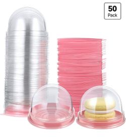 Patelai Clear Plastic Mini Cupcake Container, Mini Cupcake Box Muffin Dome Muffin Single Container Box For Wedding Birthday Cheese Pastry Dessert Cake