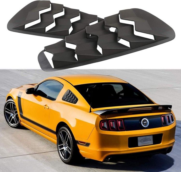 Side Window Louvers Windshield ABS Matte Black Sun Shade Cover GT Lambo Style for Ford Mustang 2005-2014