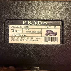 Prada Cloudbust Thunder Sneakers Black Blue Size 42