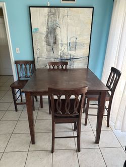 High Top Table + 4 Chairs