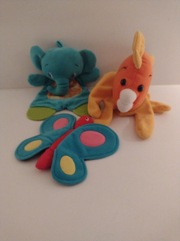 3 Plush, Colorful Baby Toys