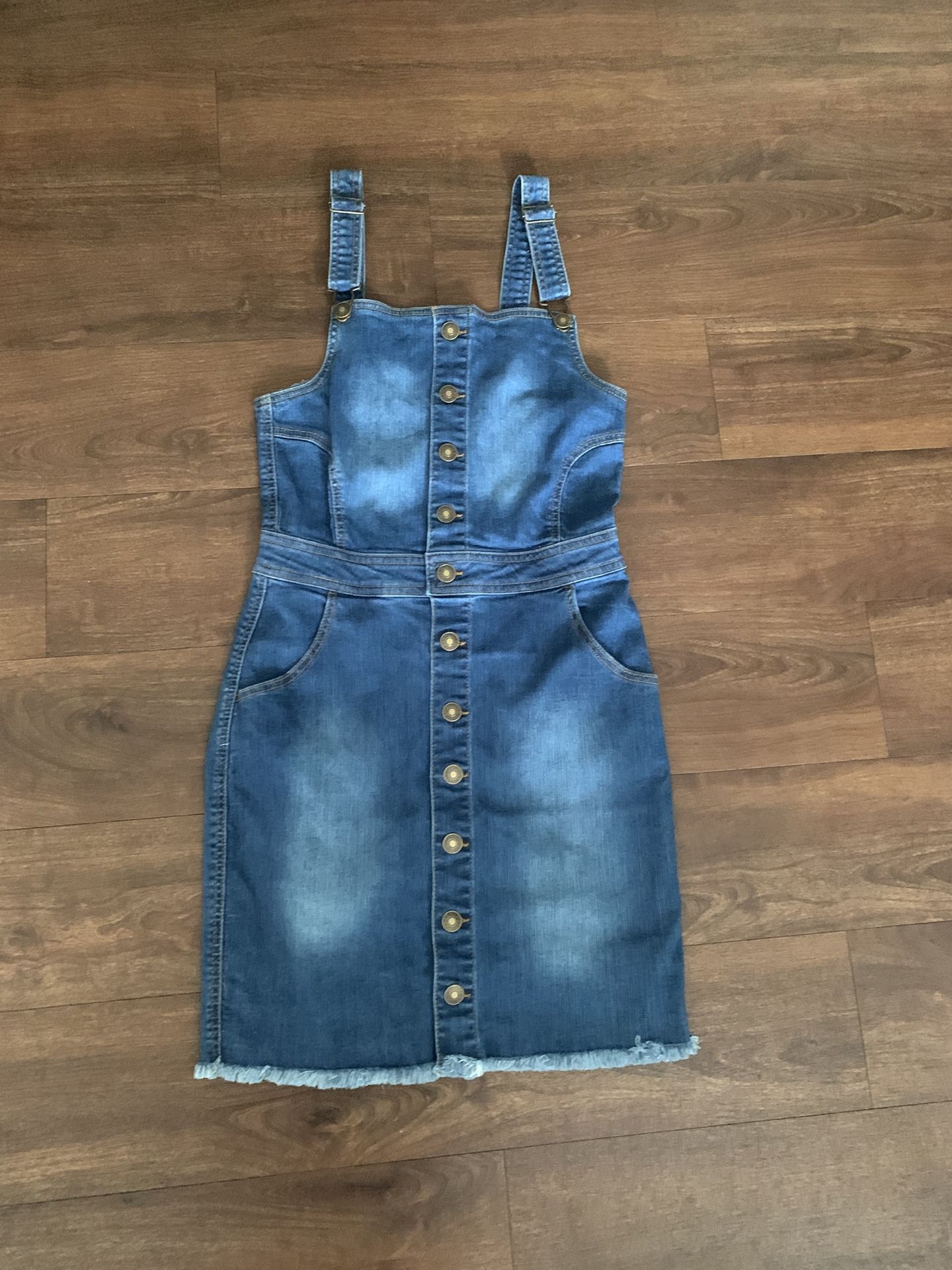 NWT Size Small Wax Jean Blue Strapless Denim Dress/Skirt Overalls 
