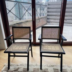 Black Cane Chairs (set of 2)