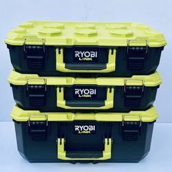 lot Of 3 New Other Ryobi (2) Standard & (1) Medium LINK Tool Boxes