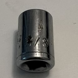 3/8 Socket Size, 6-Point, 1/4 in Drive Shallow Chrome Socket