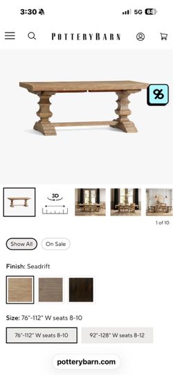Banks Extendable Dining Table (76"-128")