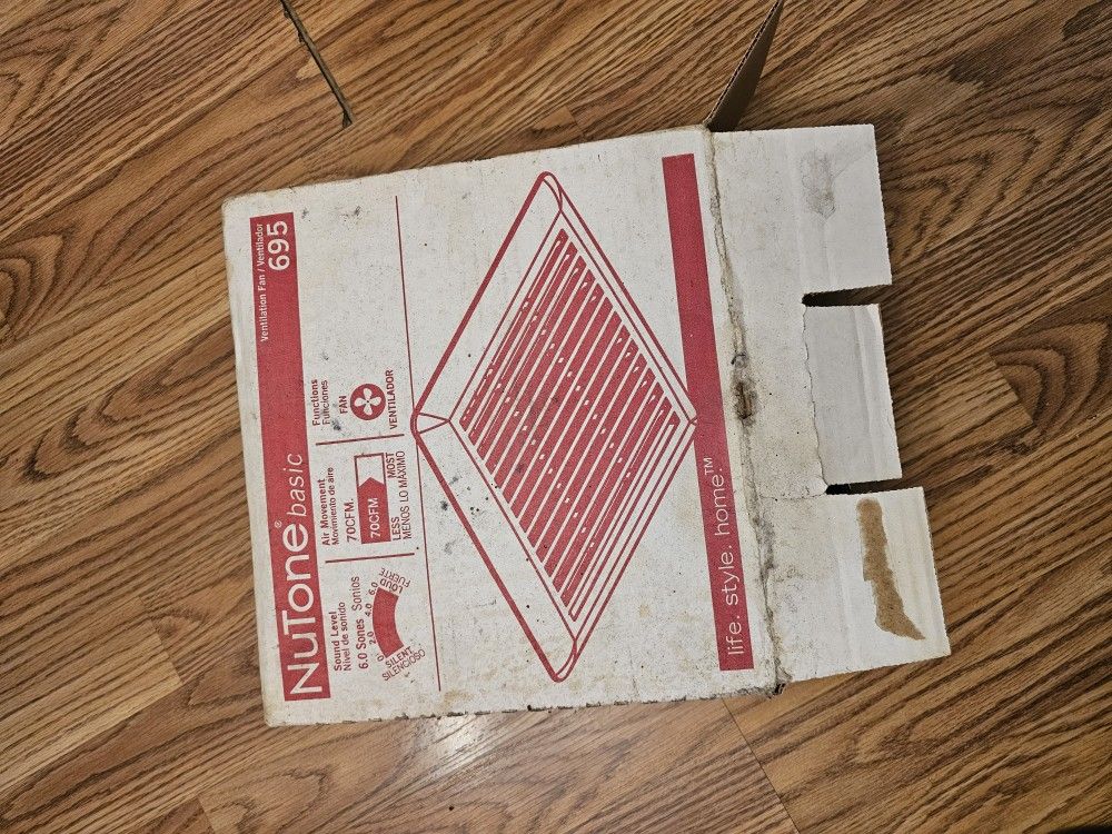 New In Box- NuTone Bathroom Basic Ventilation Fan 695 70CFM 6.0 Sound Level