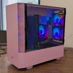 Pink Intel Core i7 12700KF + RX 5700 XT RGB Gaming Desktop PC Computer