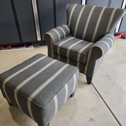 Regency Arm Chair And Ottoman 