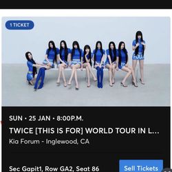 TWICE THIS IS FOR WORLD TOUR GENERAL ADMISSION TICKET 