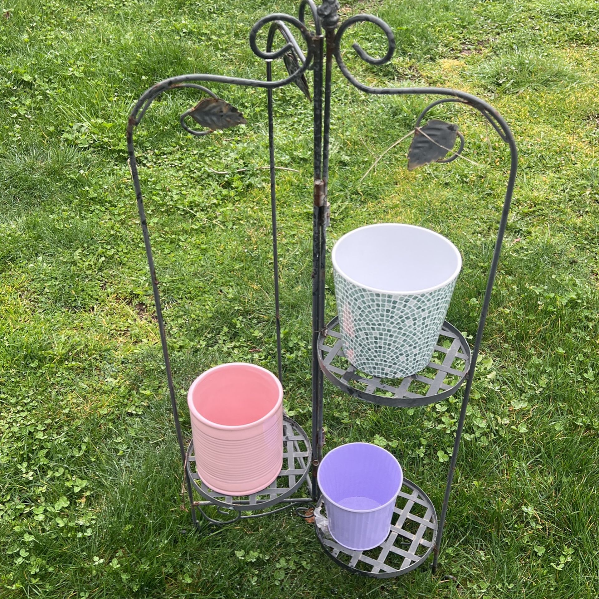 3 Pots Stand For Flowers Pots Are Included And Brand New 