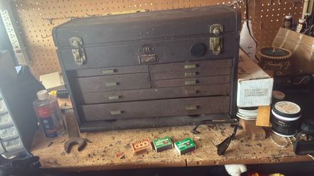 Vintage 1950s Kennedy Model 20 Machinist 7 Draw Tool Chest With Keys