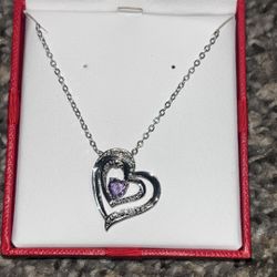 Natural Diamond And Lab Made Amethyst In 925