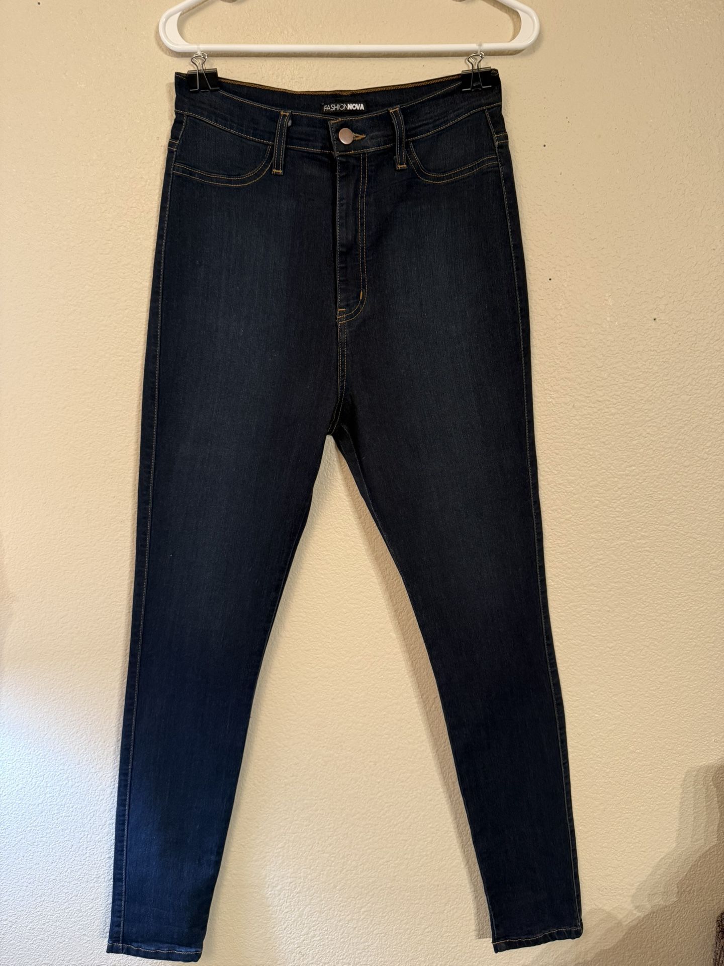 FASHION NOVA- Size 15 Classic High Waist Skinny Jeans, Dark. Worn once.