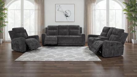 New power recliner sofa and loveseat both