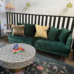 Luxe Emerald Velvet Couch
