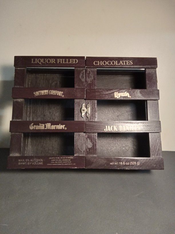 Collectible Wooden Empty Liquor Filled Chocolates Box / Crate