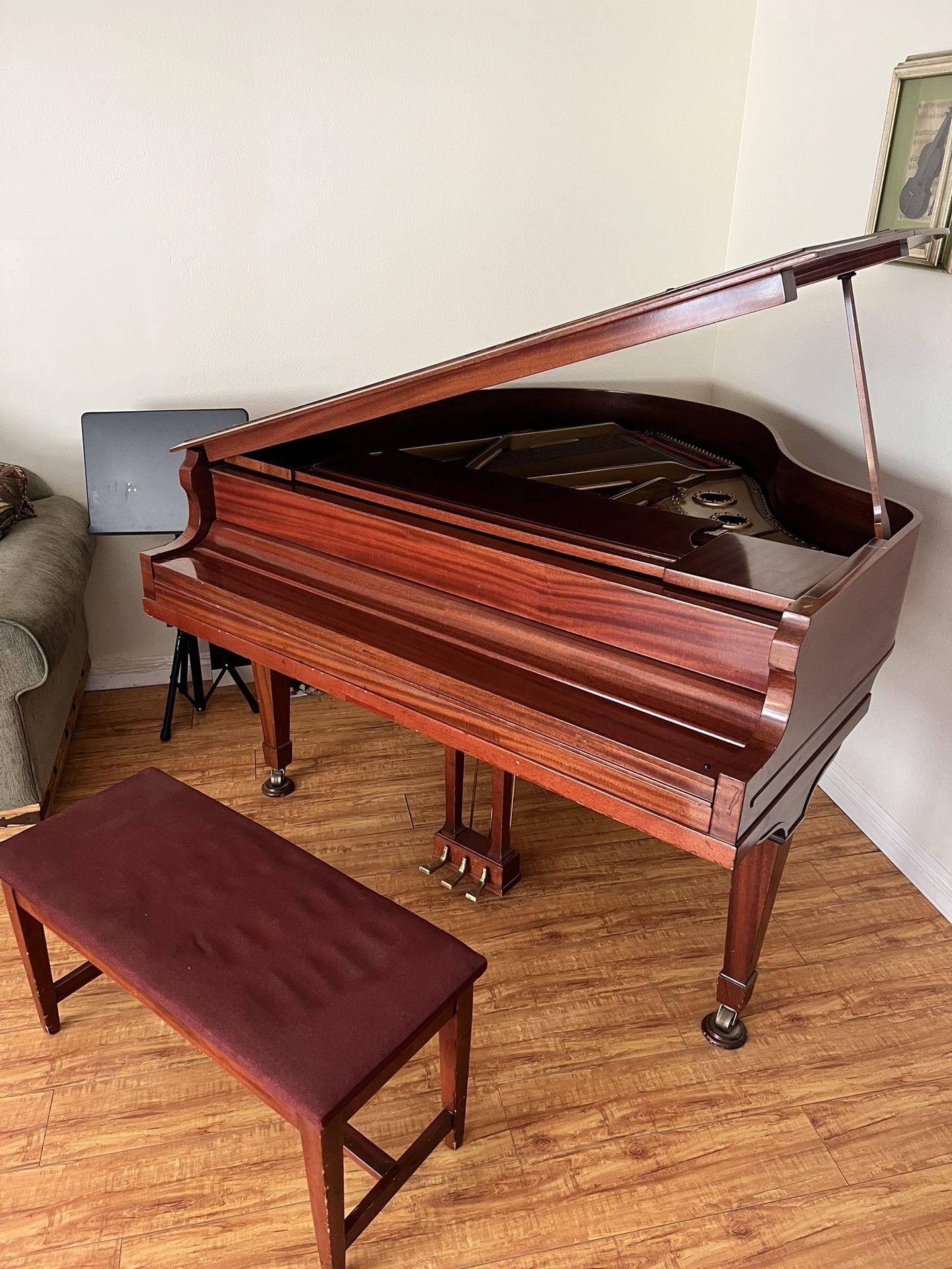 Emerson Mahogany Baby Grand Piano