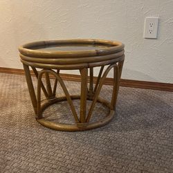 Glass-top Bamboo Table