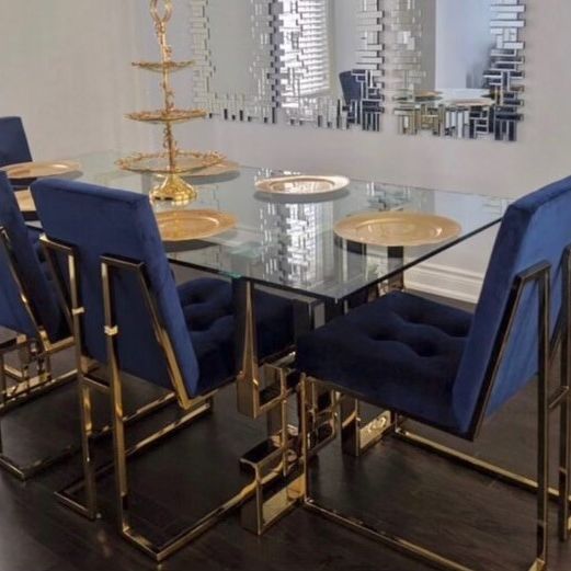 Large Gold Dining Table 