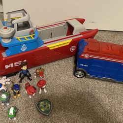 Paw  Patrol Boat And Mission Cruiser With 8 Characters 