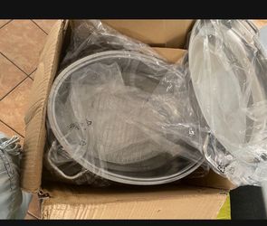 Mr Captain Roasting Pan with Rack and Lid 12 Quart,18/10 Stainless Steel Multi-Use Oval Turkey Roaster, Induction Compatible Dishwasher/Oven Safe Roas