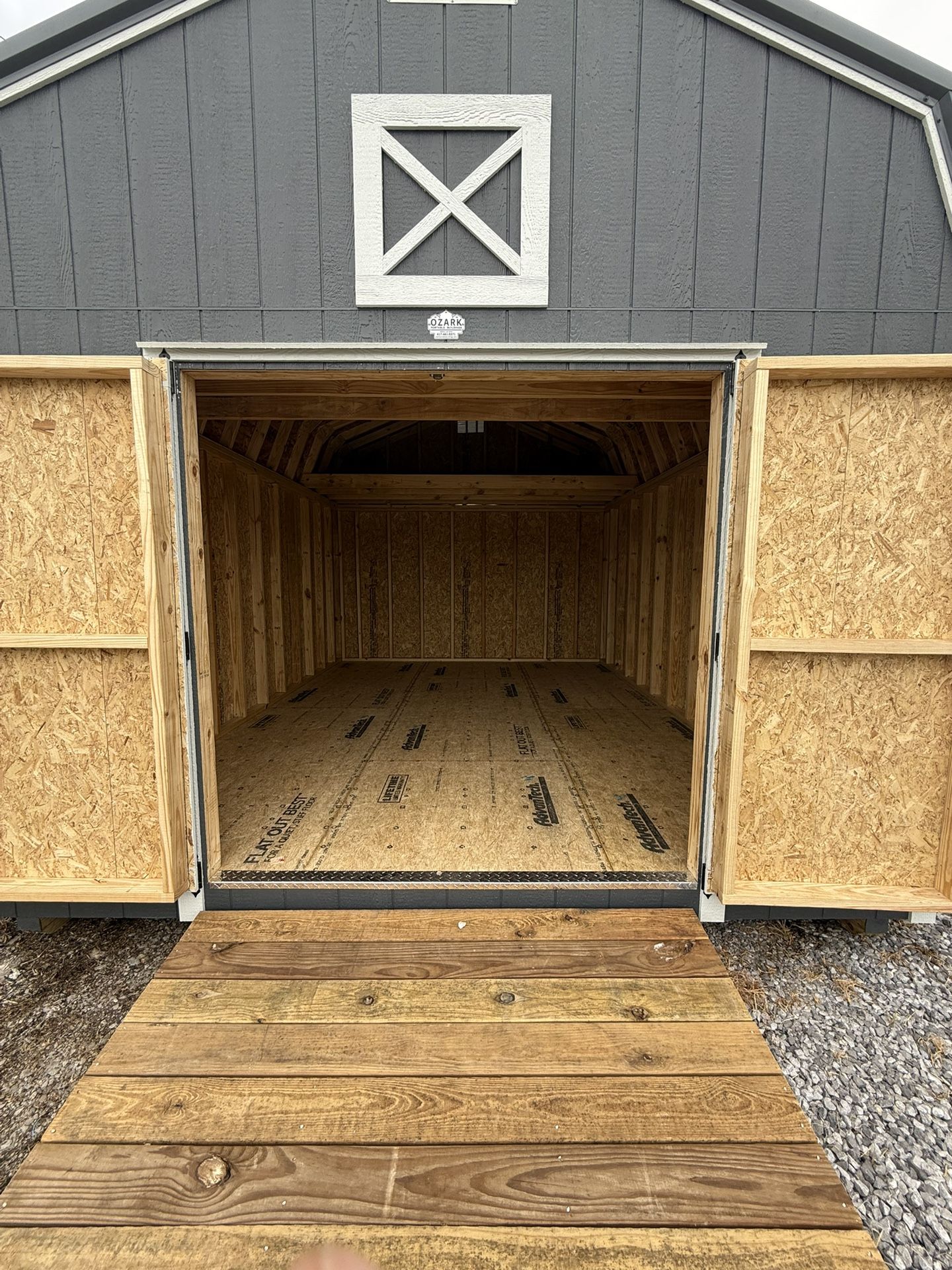 12x16 Lofted Barn 6 Foot Double Door Entry
