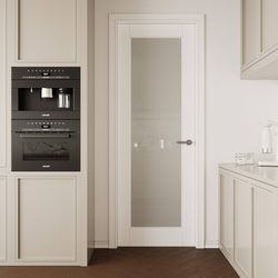 26''x80'' Frosted Glass Interior Door Slab Shaker, Pre-Built Panel for Barn Door, Pocket Doors, French Doors, for Pantry, Bedroom, Closet, Laundry & B