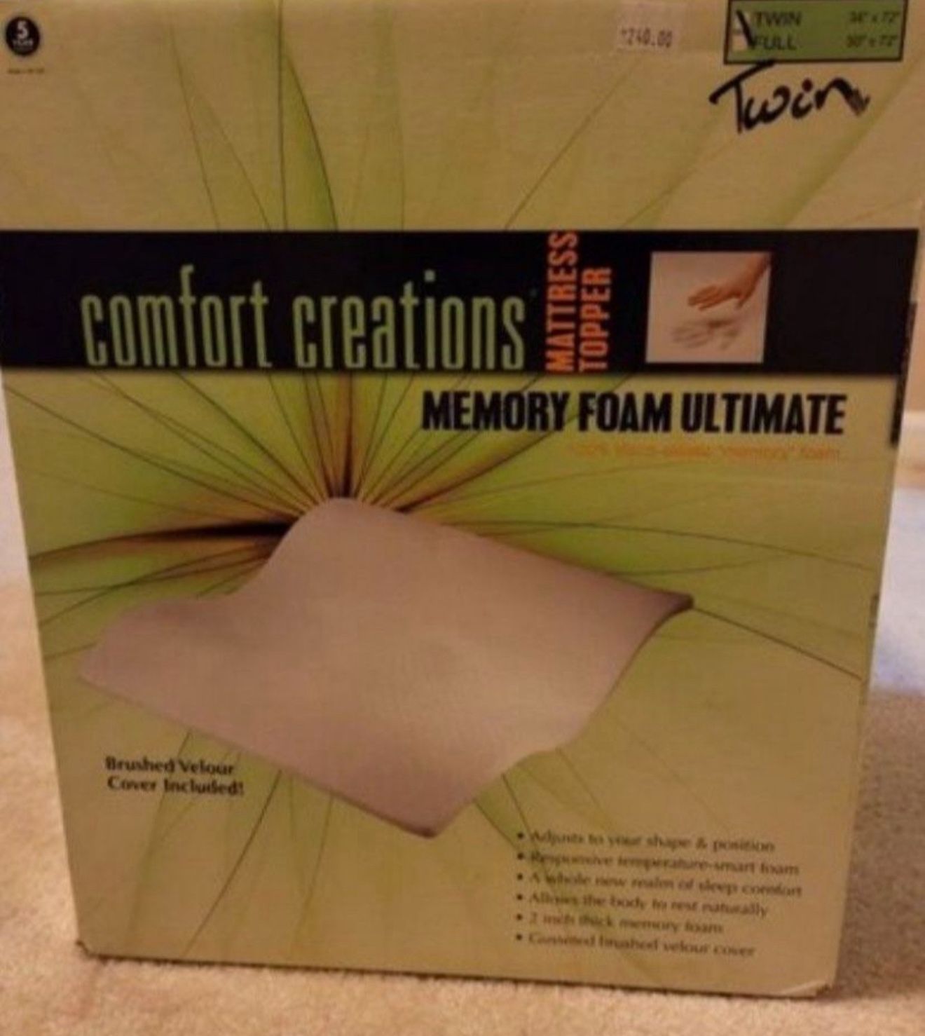 Memory Foam Twin Comfort Creations - New