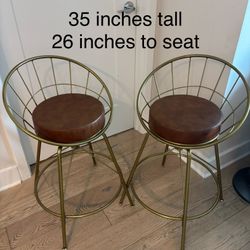 Gold & Leather Bar Stools