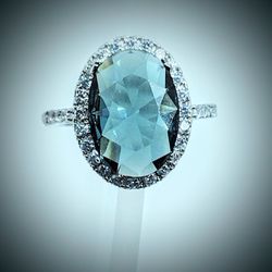 New Silver Tourmaline Colored Ring