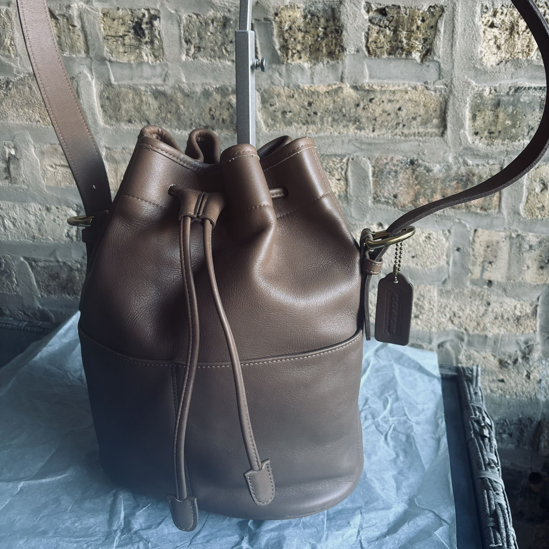 Vintage Coach Drawstring Bucket Bag 