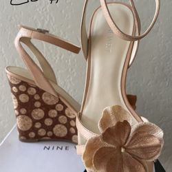 new nine west leather wedges size 7