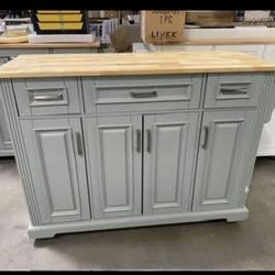 New Assembled 54" Kitchen Island on Wheels w/ Drop Leaf Rolling Storage Kitchen Cart