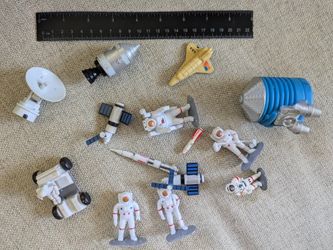 Toy astronaut figurines
