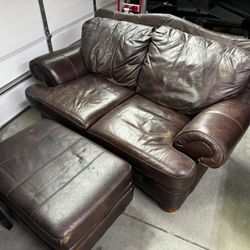 Sofa, chair, ottoman - Leather 